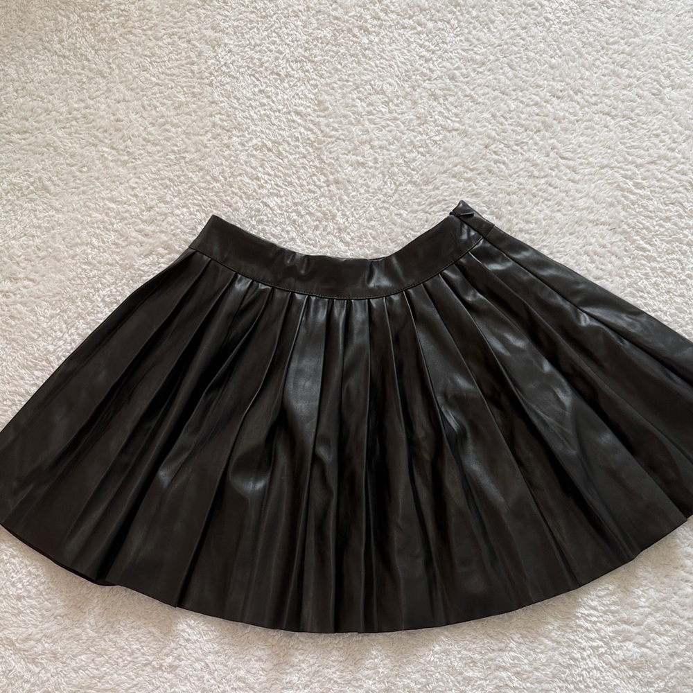 Black A-Line Pleated Skirt